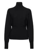 Rib Knit Dolman Waisted Sweater Black Calvin Klein