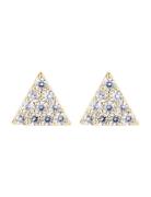 Triangle Crystal Earing Gold By Jolima