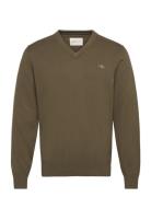 Classic Cotton V-Neck Khaki GANT