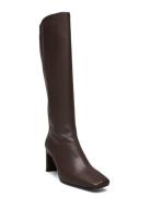 Isobel Coffee Brown Leather Boots Brown ALOHAS