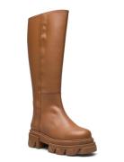 Katiuska Black Leather High Boot Brown ALOHAS