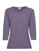 Bamboo T-Shirt With 3/4-Sleeve Purple Lady Avenue