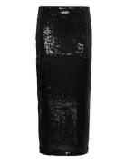 Sequin Midi Skirt Black Mango