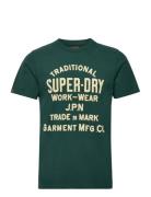 Workwear Flock Graphic T Shirt Green Superdry