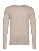 Slhrome Ls Knit Crew Neck Noos Beige Selected Homme