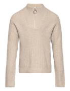 Nkftimulle Ls Short Half Zip Knit Beige Name It