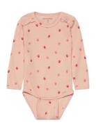 Body Ls Aop Rib Pink Minymo