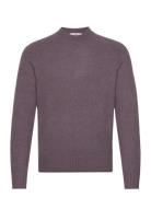 Knitted Sweater With Ribbed Details Purple Mango