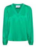 Msselva V-Neck Blouse Green Minus