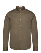 Slim Pinpoint Oxford Shirt Khaki GANT