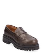 Obsidian Coffee Brown Leather Loafers Brown ALOHAS
