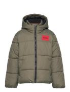 Puffer Jacket Khaki Hugo Kids