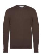 Superior Wool Crew Neck Sweater Brown Calvin Klein