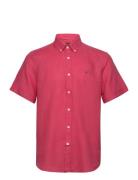 Douglas Bd Linen Shirt Ss Pink Morris