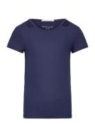 Cut Out Rib T-Shirt Blue Tom Tailor