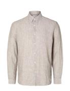 Slhregkylian-Linen Shirt Ls Classic Noos Beige Selected Homme