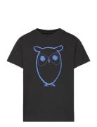 Regular Big Owl T-Shirt - Gots/Vega Black Knowledge Cotton Apparel