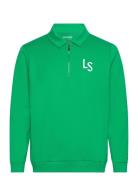 Ls Logo Quarter Zip Sweatshirt Green Lyle & Scott Sport