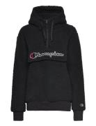 Hooded Half Zip Top Black Champion Rochester