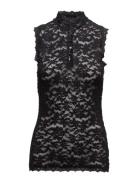 Full Lace Top W/ Buttons Black Rosemunde