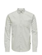 Onsremy Ls Reg Wash Oxford Shirt Grey ONLY & SONS