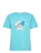 T-Shirt With Paint Mix - Mid Sleeve Blue Coster Copenhagen