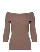 Slindianna Offshoulder Pullover Brown Soaked In Luxury