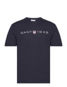 Printed Graphic Ss T-Shirt Navy GANT