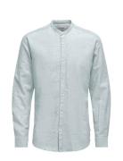 Onscaiden Ls Solid Linen Mao Shirt Noos Blue ONLY & SONS