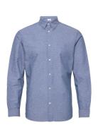 Slhslimnew-Linen Shirt Ls W Blue Selected Homme