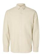 Slhslim-Sun Shirt Ls Noos Beige Selected Homme