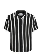 Jjjeff Resort Stripe Shirt Ss Relaxed Black Jack & J S