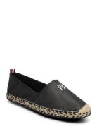 Th Leather Flat Espadrille Black Tommy Hilfiger