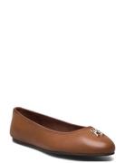 Th Leather Ballerina Brown Tommy Hilfiger