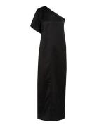 Viscose Linen Shift Maxi Dress Black Calvin Klein