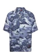 Tjm Ao Hawaiian Camp Shirt Ext Blue Tommy Jeans