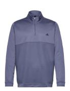 Textured Q Zip Blue Adidas Golf