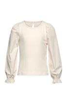 Top With Woven Sleeves Cream Lindex