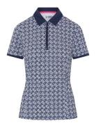 Geo Printed Polo With Mesh Back Insert Navy Original Penguin Golf