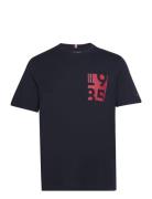 Chest Print Tee Navy Tommy Hilfiger
