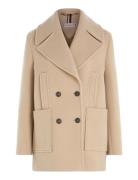 Relaxed Wool Blend Peacoat Beige Tommy Hilfiger