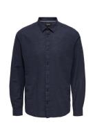 Onscaiden Ls Solid Linen Shirt Noos Navy ONLY & SONS