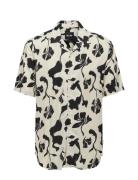 Onsdash Life Reg Visc Aop Ss Shirt Noos Cream ONLY & SONS