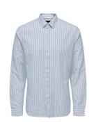 Onscaiden Ls Stripe Linen Shirt 6601Noos Blue ONLY & SONS