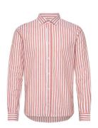 Jamie Cotton Linen Striped Shirt Ls Orange Clean Cut Copenhagen