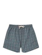 Micro Paisley Swim Trunks Green Pompeii