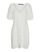 Vmmymilo 2/4 Short Button Dress Wvn Ga White Vero Moda