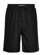 Wbben Plisse Shorts Black Woodbird