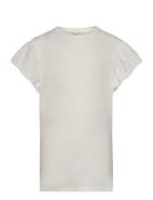 Short-Sleeved Ruffle T-Shirt White Mango