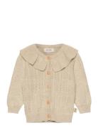 Cardigan Knit Cabel Collar Beige Petit Piao